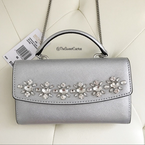 MICHAEL Michael Kors Handbags - Michael Kors Ava Jeweled Large Phone Crossbody